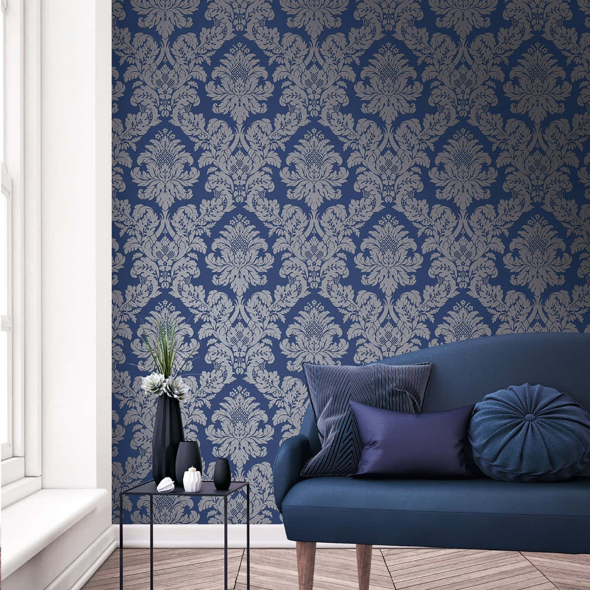 Stunning Blue and Silver Wallpaper Wallpaper