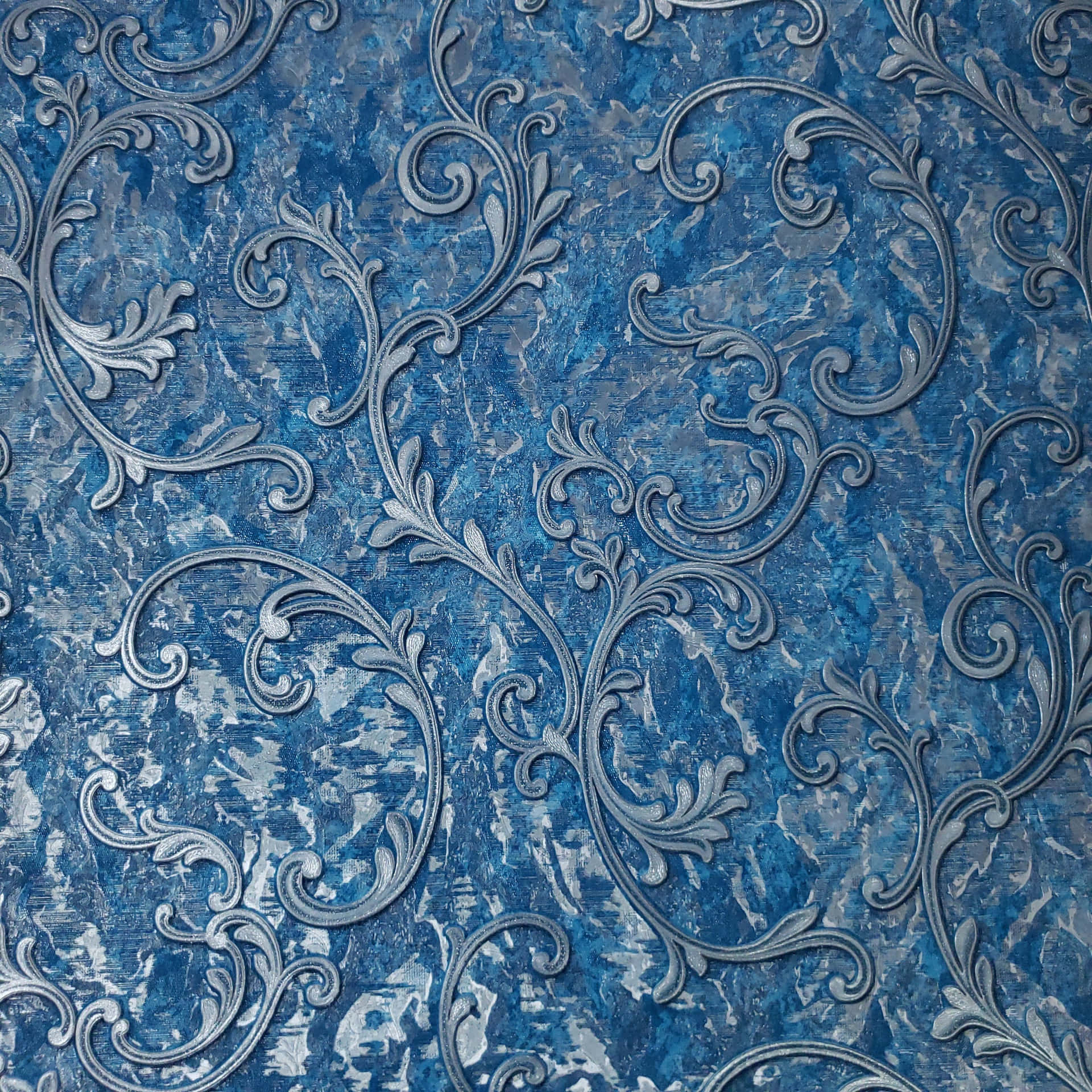 Blue And Silver Design Pattern Wallpaper