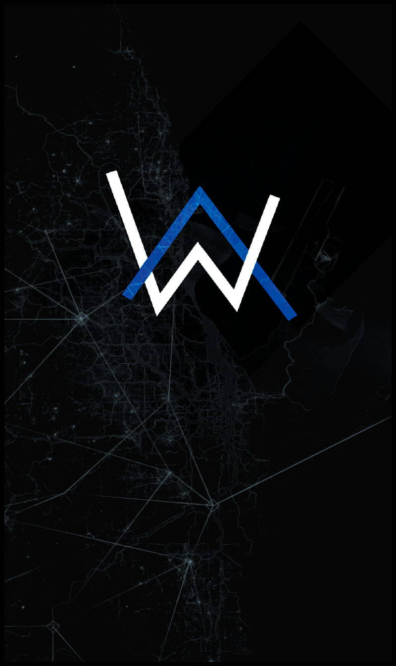 Blue And White Alan Walker Logo Wallpaper