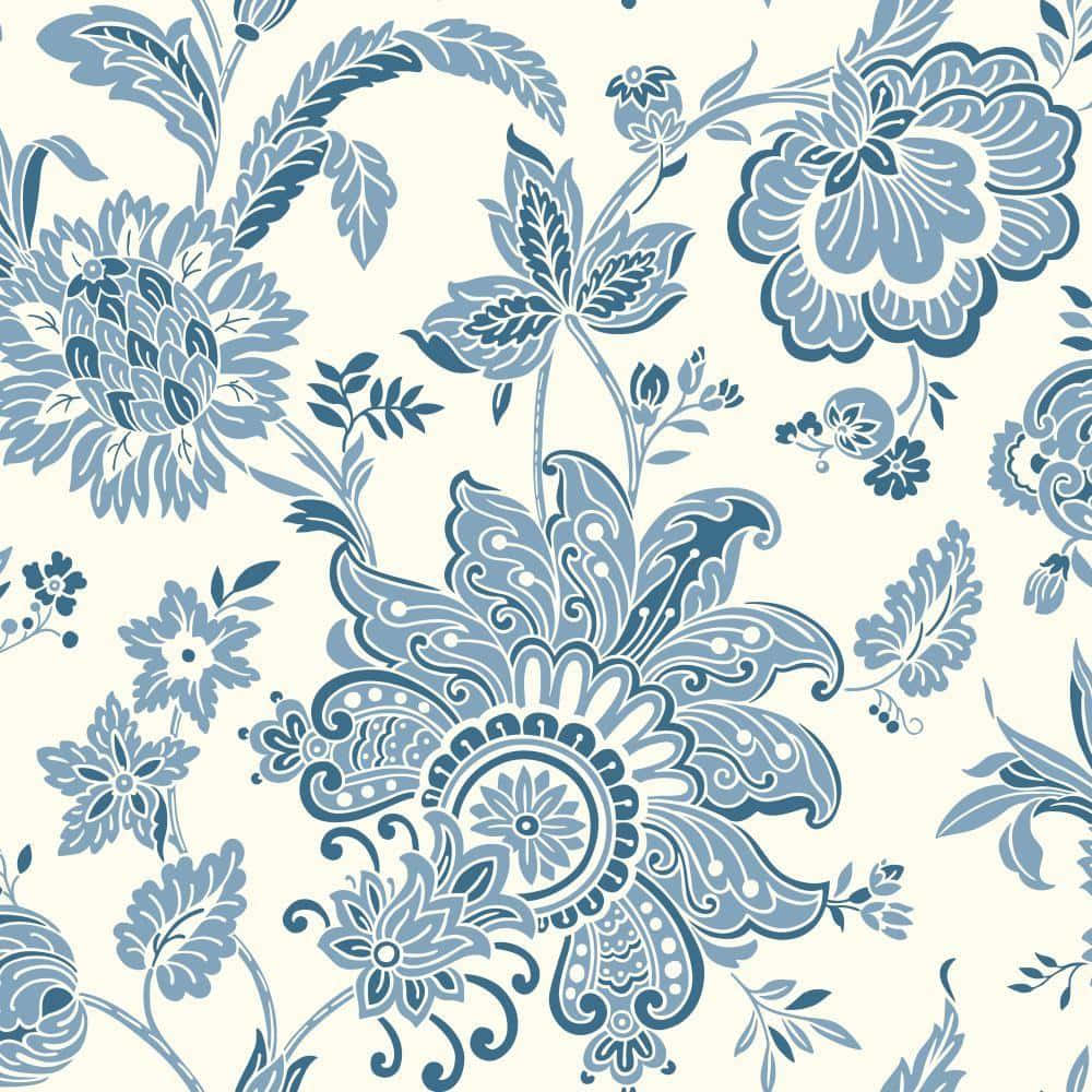 Beautiful blue and white floral background
