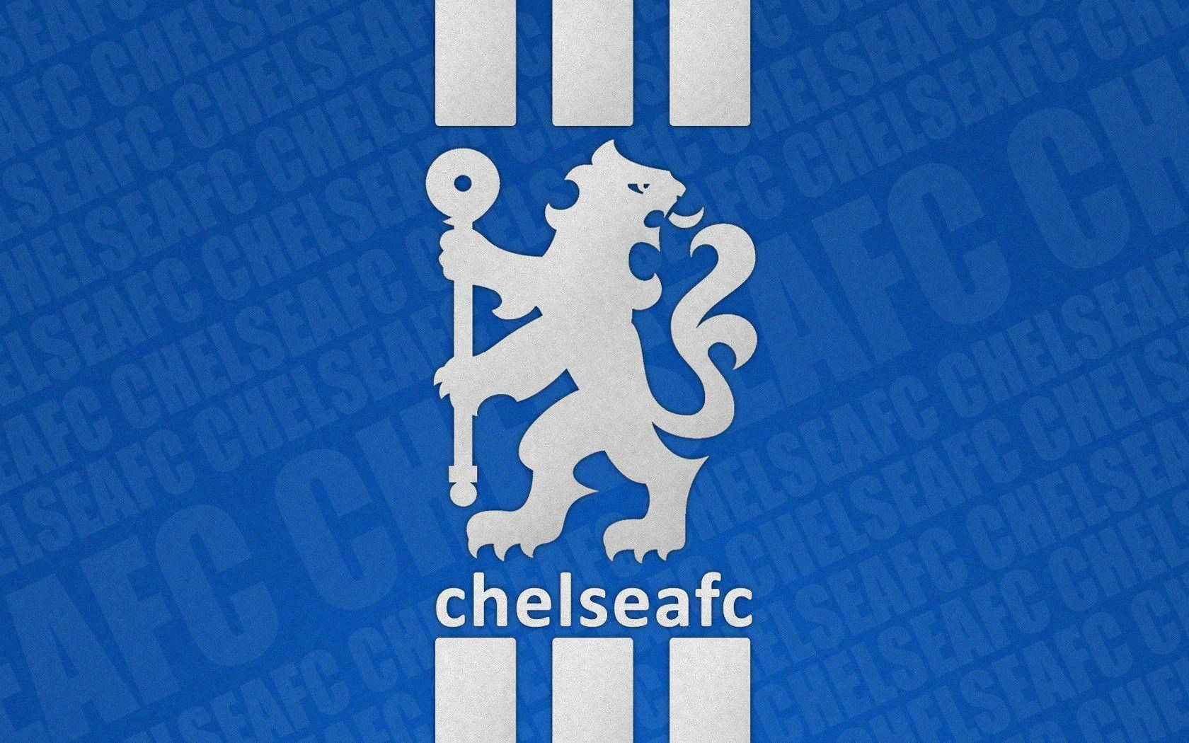 Logodel Chelsea Fc En Azul Y Blanco. Fondo de pantalla
