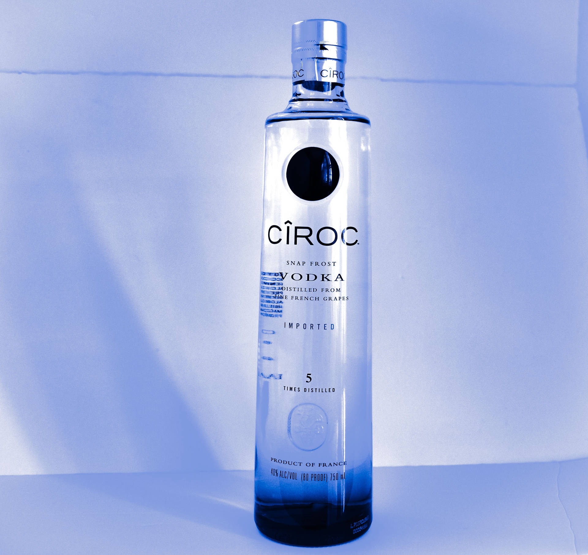 Blue and White Ciroc French Vodka Bottle Wallpaper