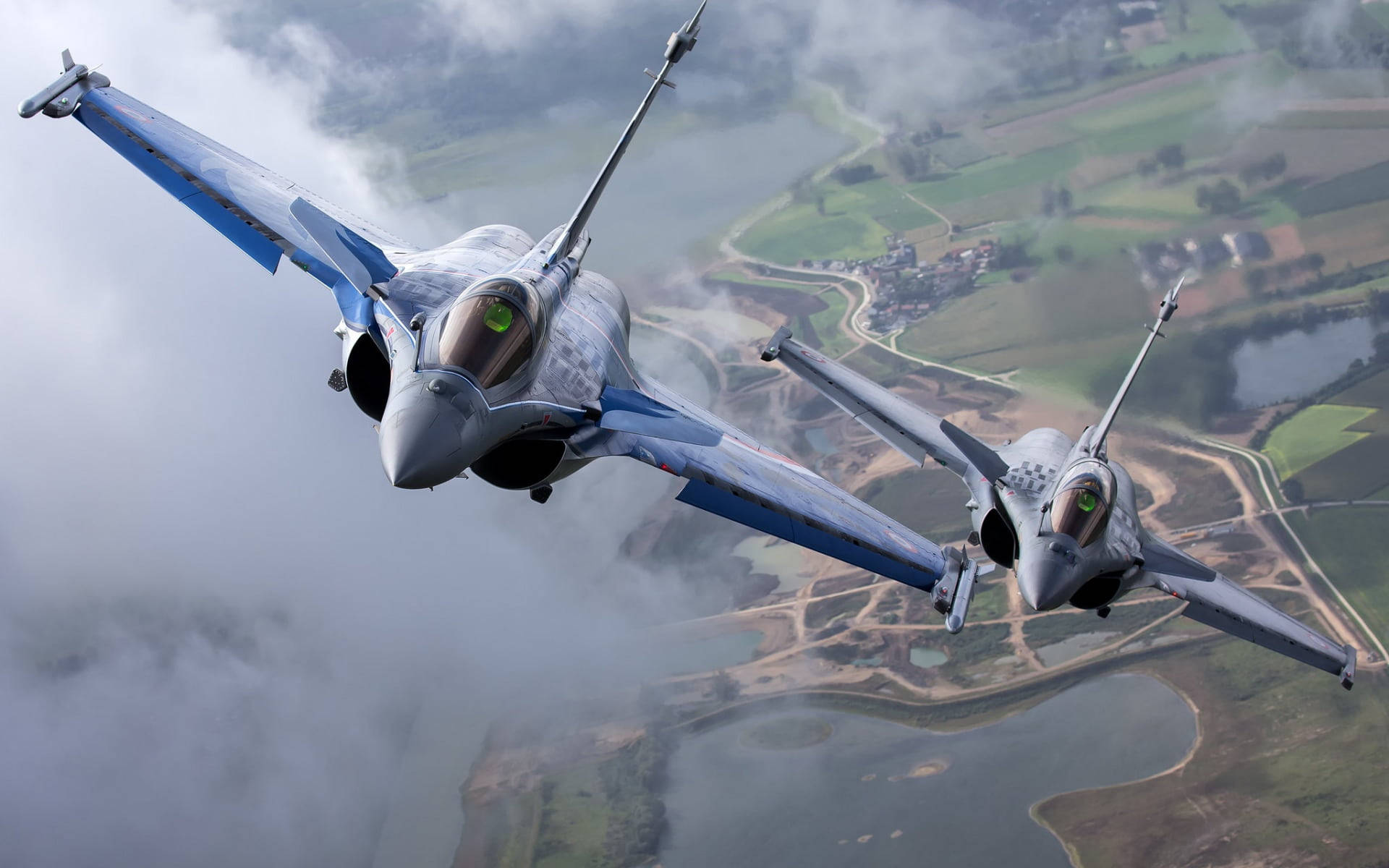 Blue And White Fighter Military Aircraft Desktop Wallpaper