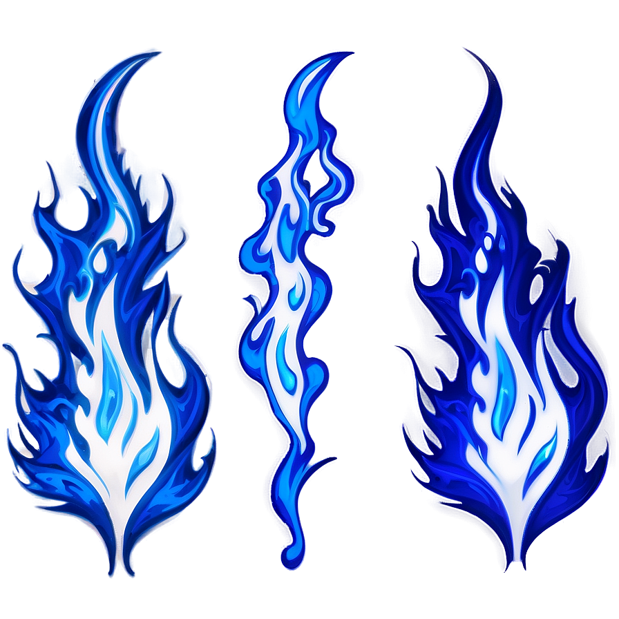 Blue And White Flames Png Eih PNG