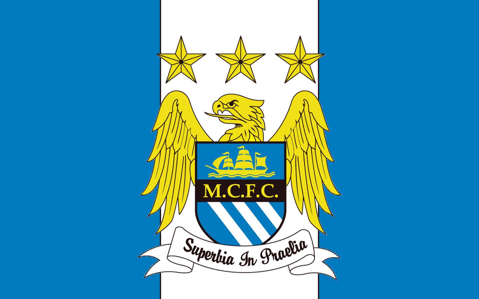 Blauerund Weißer Manchester City Fc-fußball Wallpaper