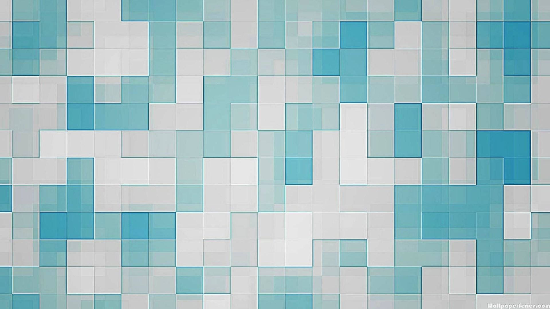 Blå og hvide pixler Wallpaper