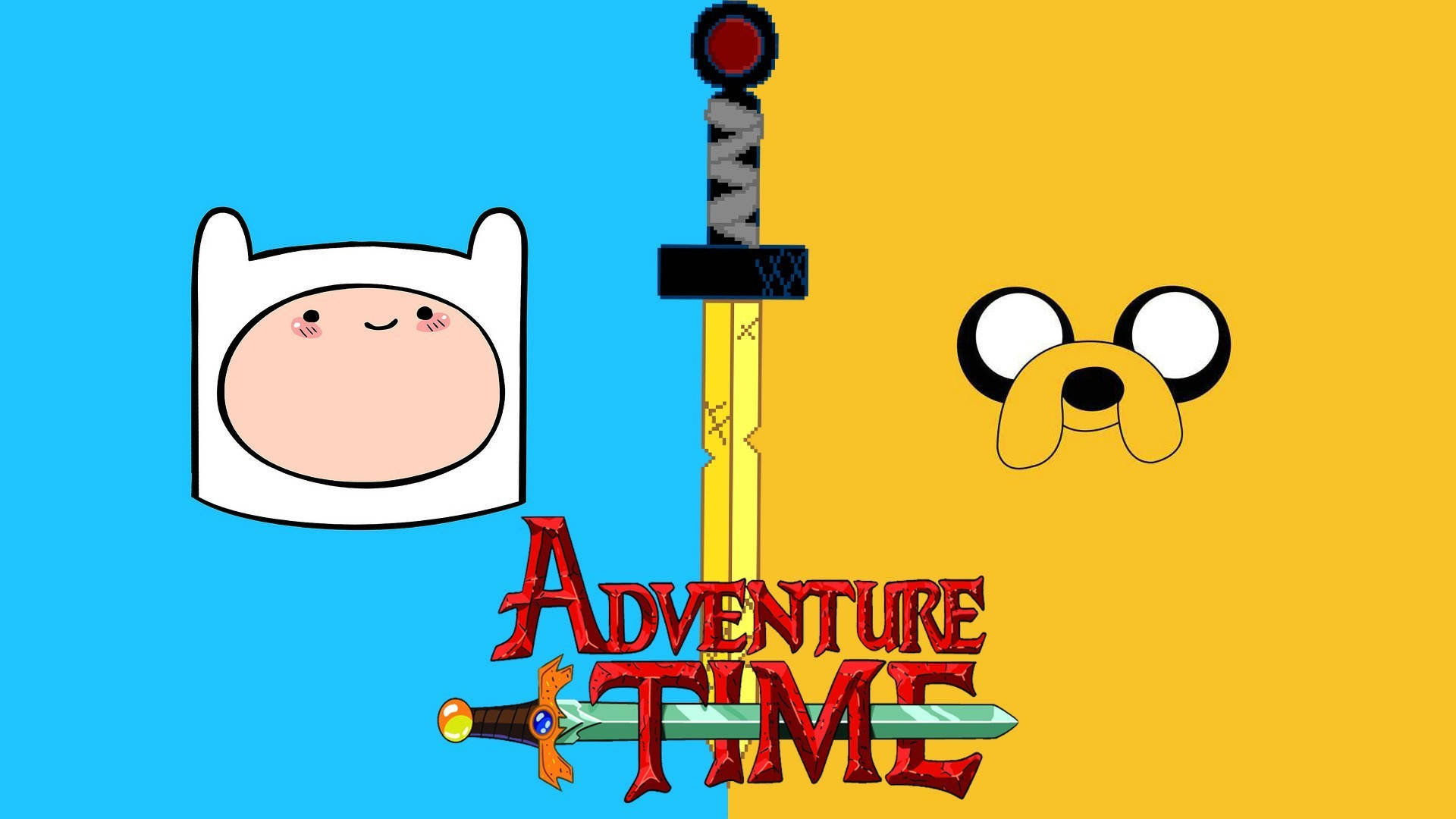 Blue And Yellow Adventure Time Laptop Picture