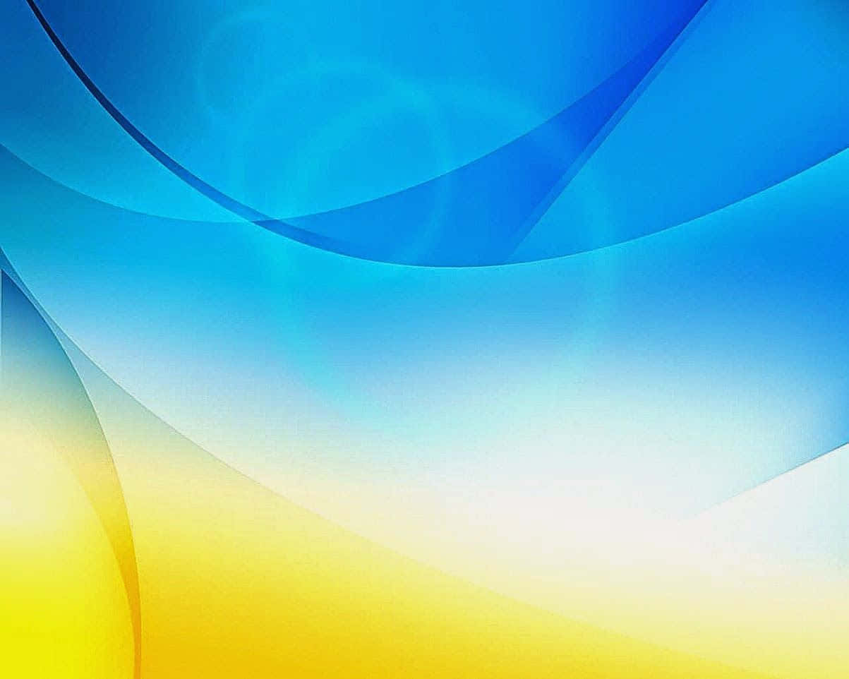 Blauerund Gelber Hintergrund Mit Einer Leichten Und Geschwungenen Formgebung.