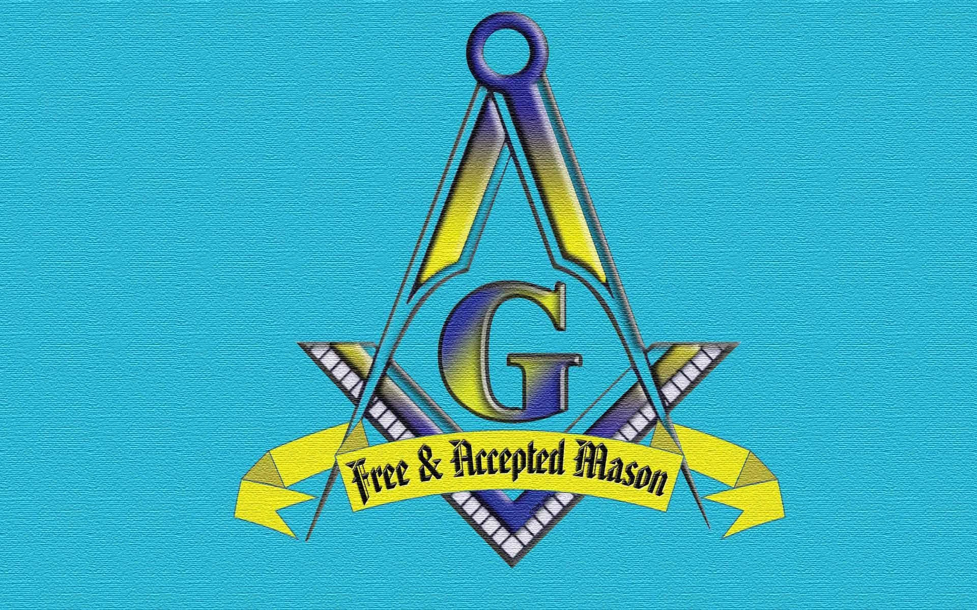 Blue And Yellow Masonic Logo Wallpaper