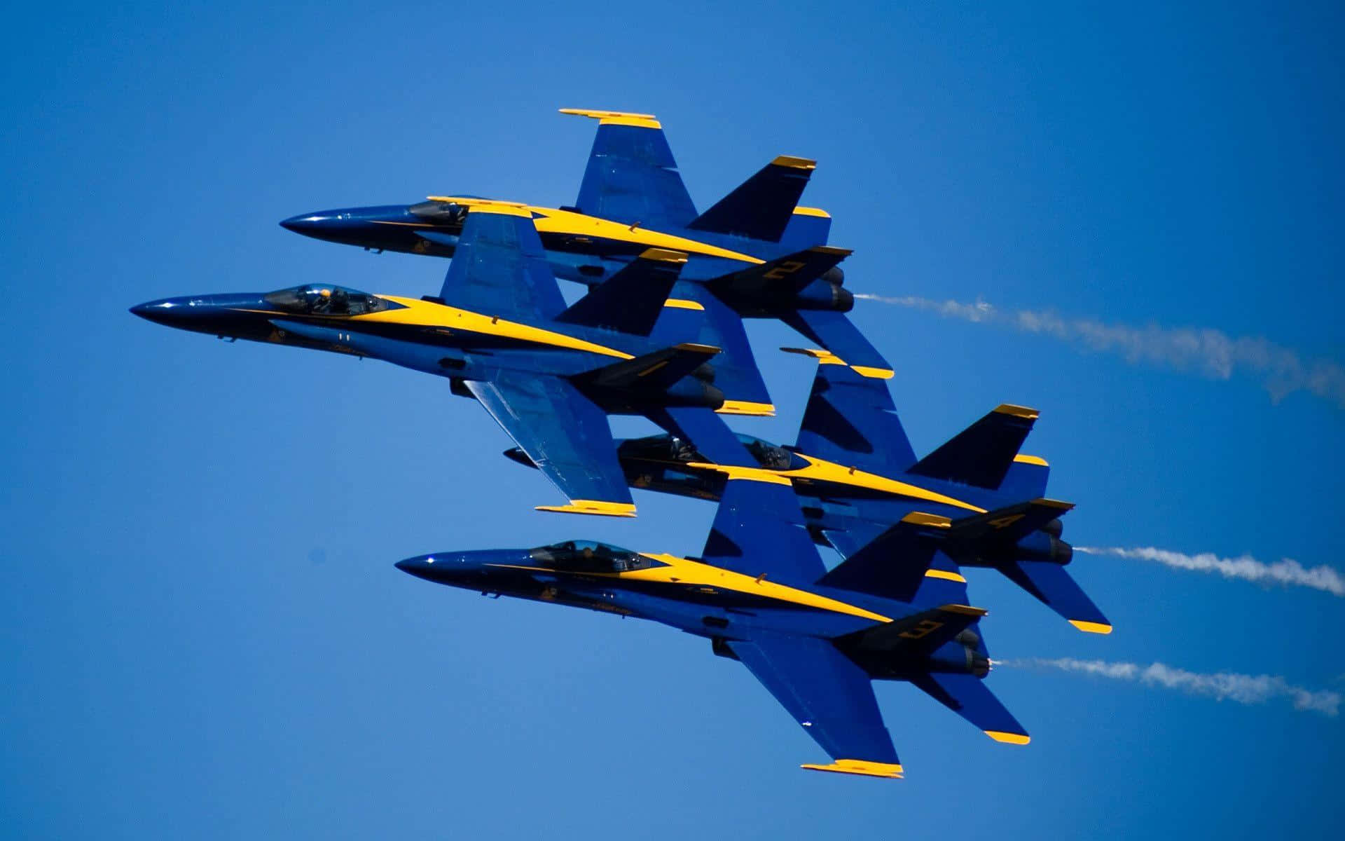Losblue Angels De La Fuerza Aérea De Estados Unidos Dominan El Cielo. Fondo de pantalla