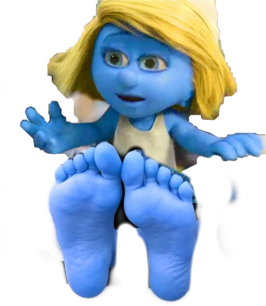 Blue Animated Character Giant Feet PNG