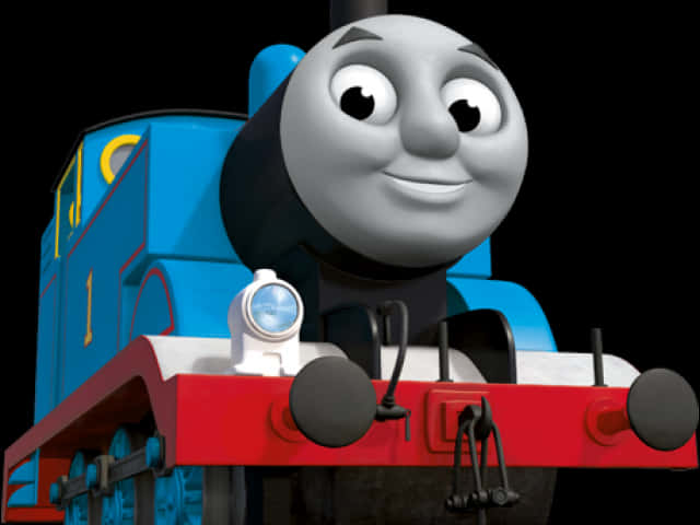 Blue Animated Train Character PNG