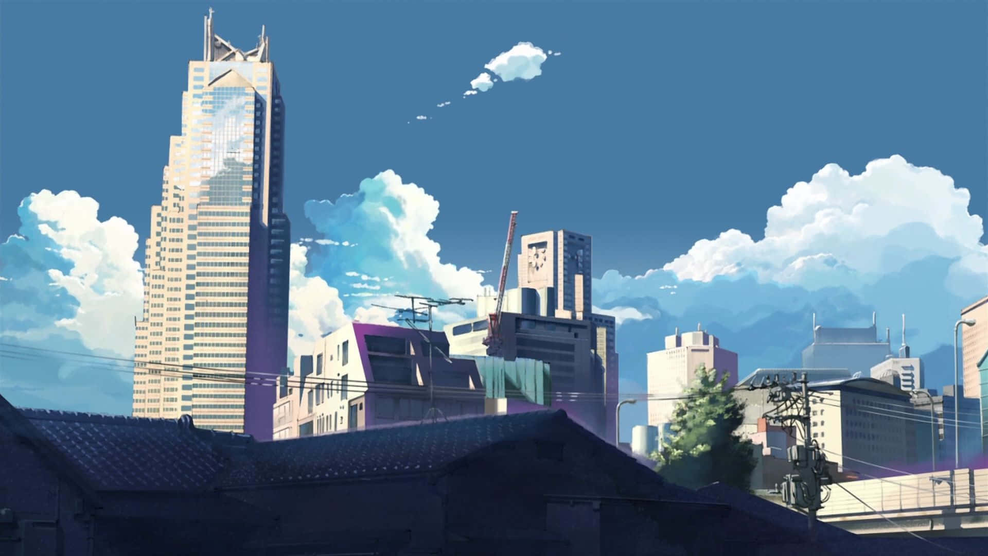 Anime Aesthetic Blue Desktop Wallpaper