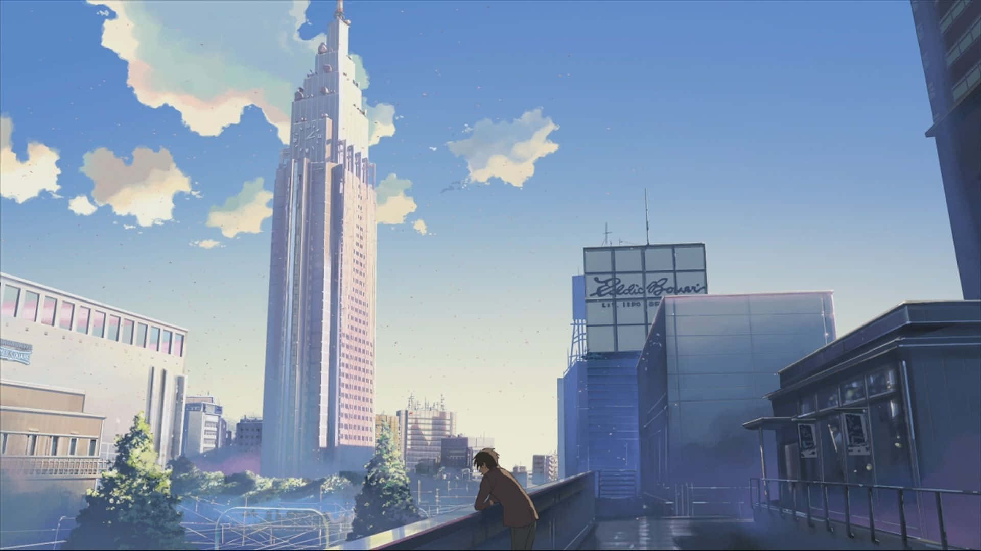 Genießensie Nahtloses Blau-anime-ästhetisches Desktop-hintergrundbild. Wallpaper