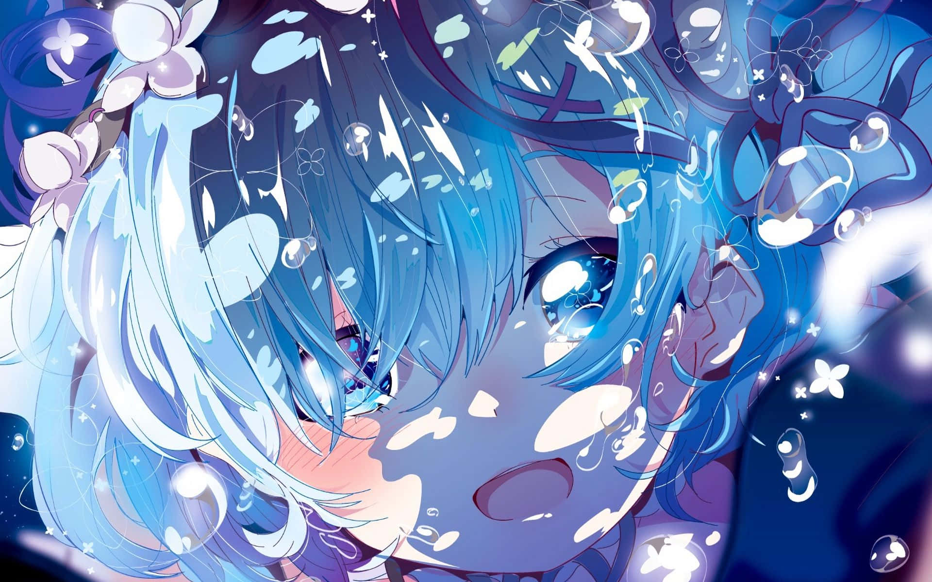 Blue Anime Re:Zero Rem Wallpaper
