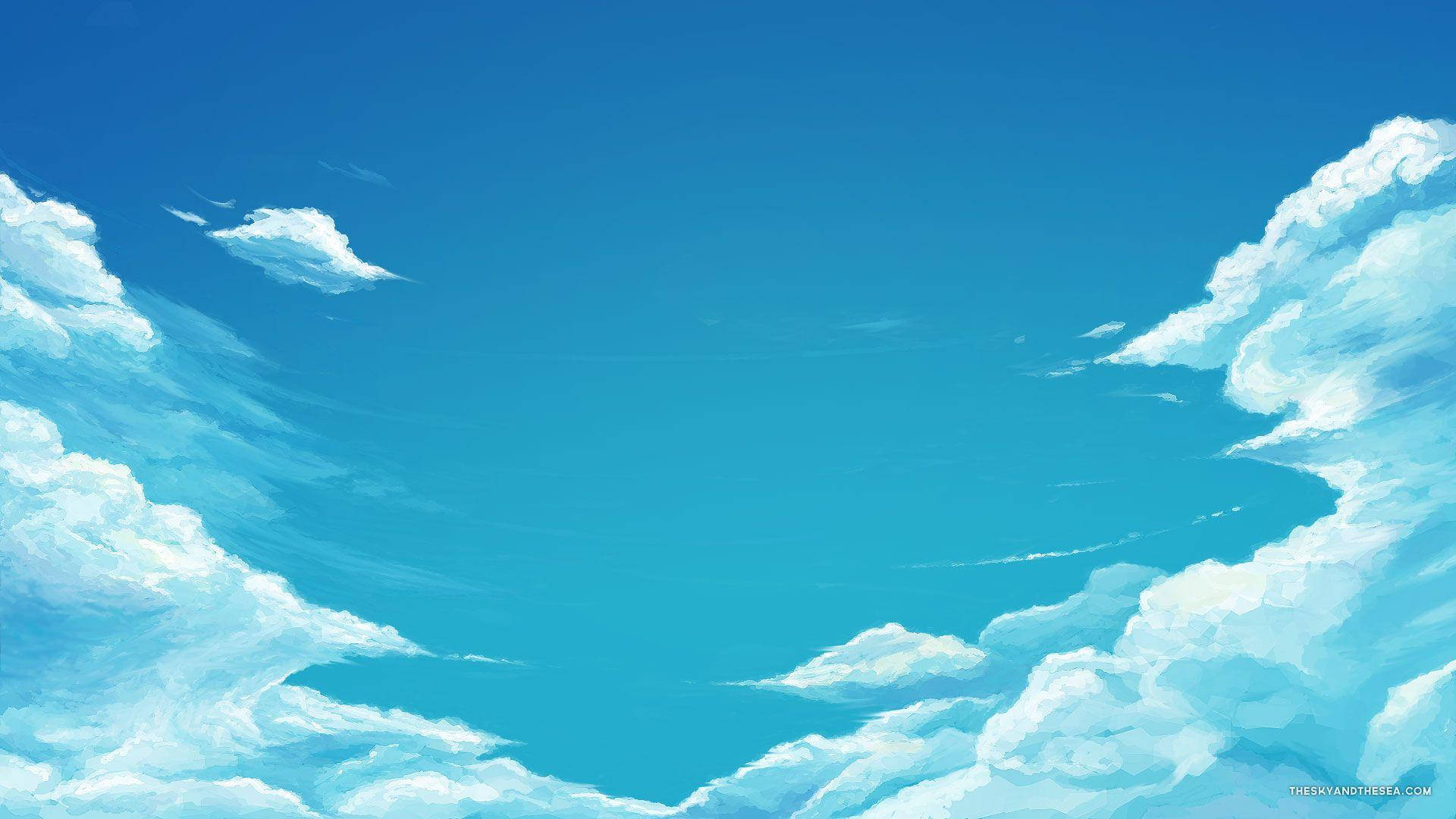 Endrömsk Blå Anime-miljö. Wallpaper