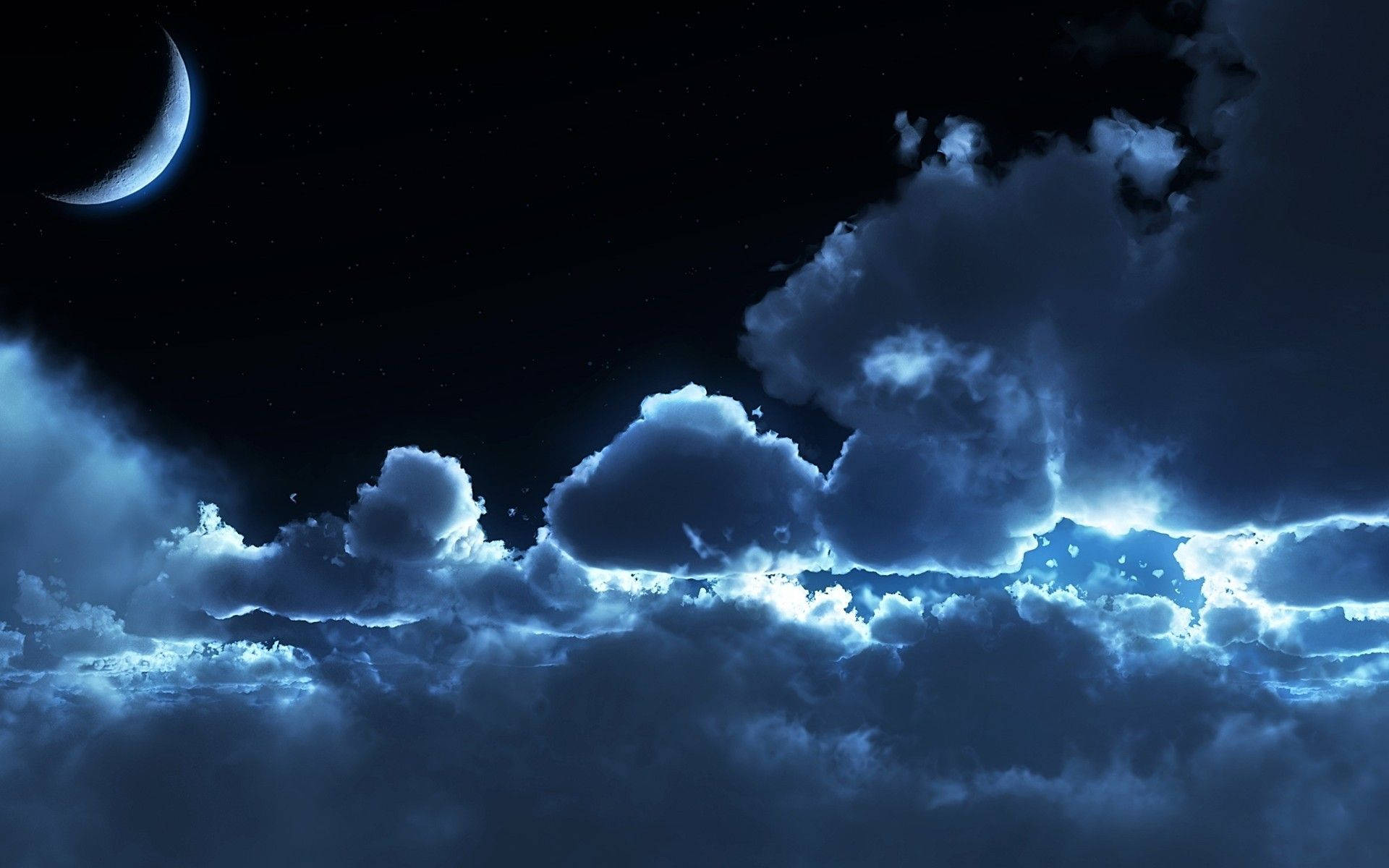 Tag dybere ind i de afslappende syner fra den rolige blå anime landskab. Wallpaper