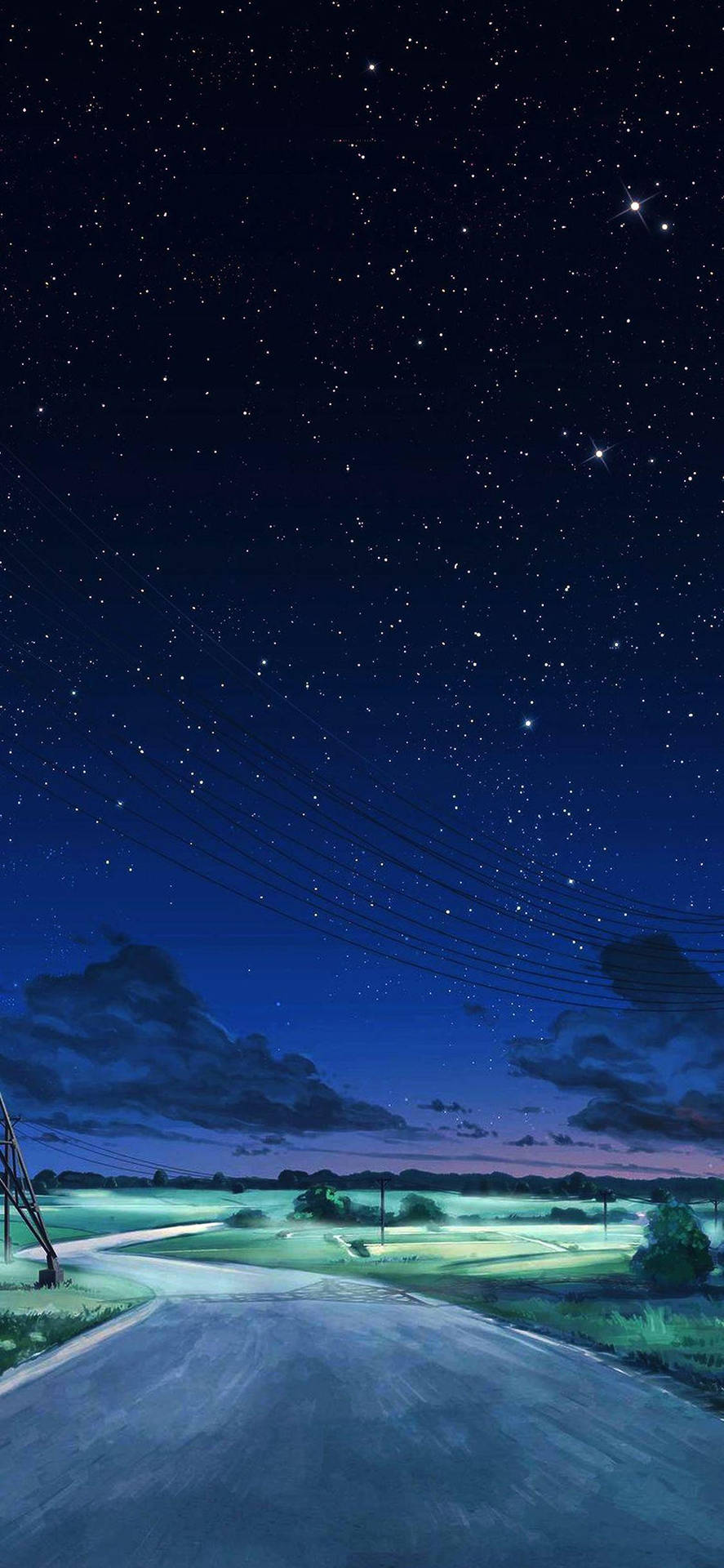 En farverig, mystisk anime-landskab Wallpaper