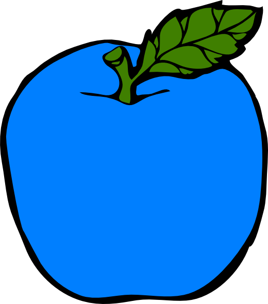 Blue Apple Cartoon Illustration PNG