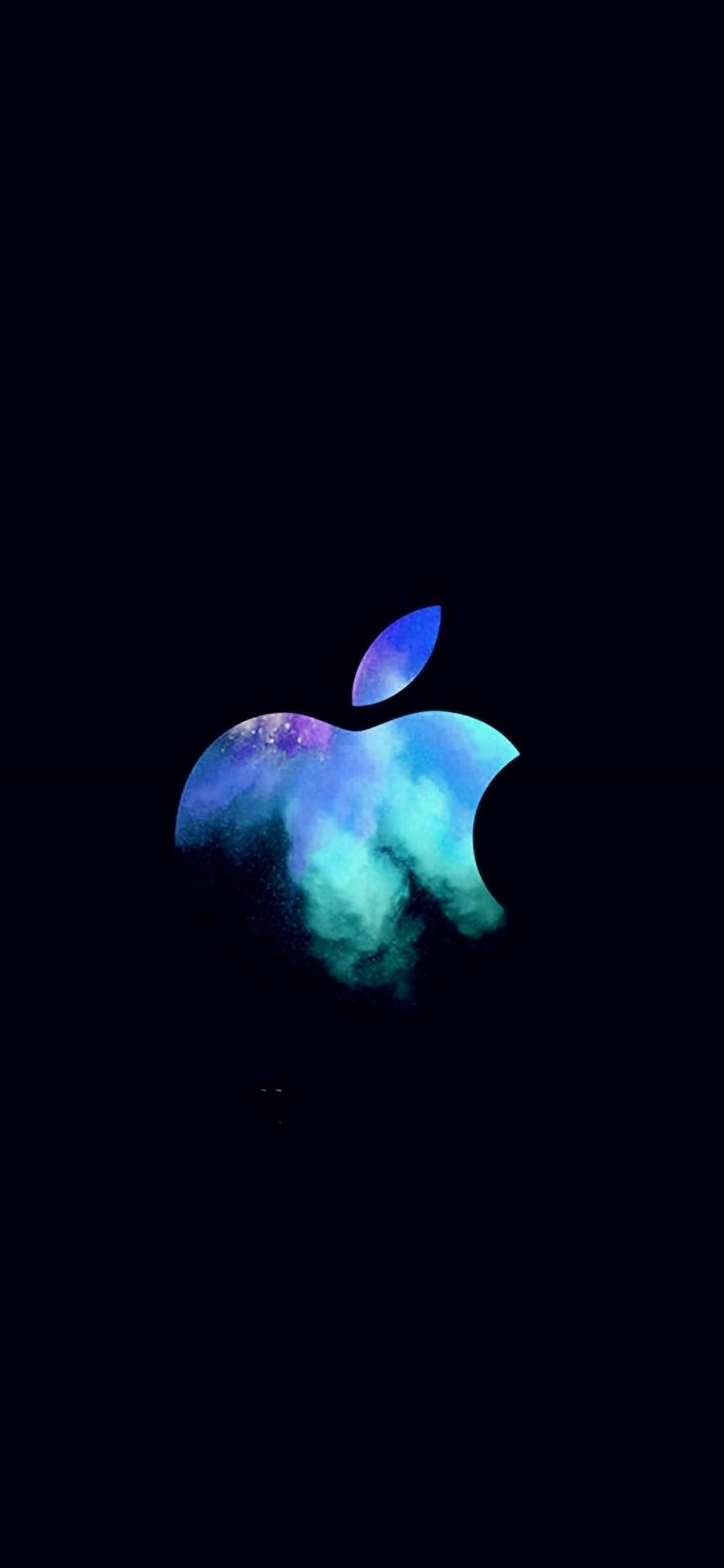 Blue Apple Logo Iphone Dark Picture