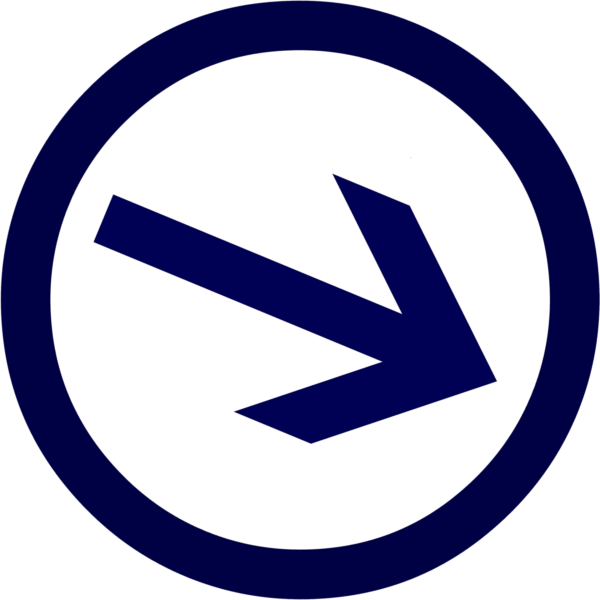Blue Arrow Directional Sign PNG