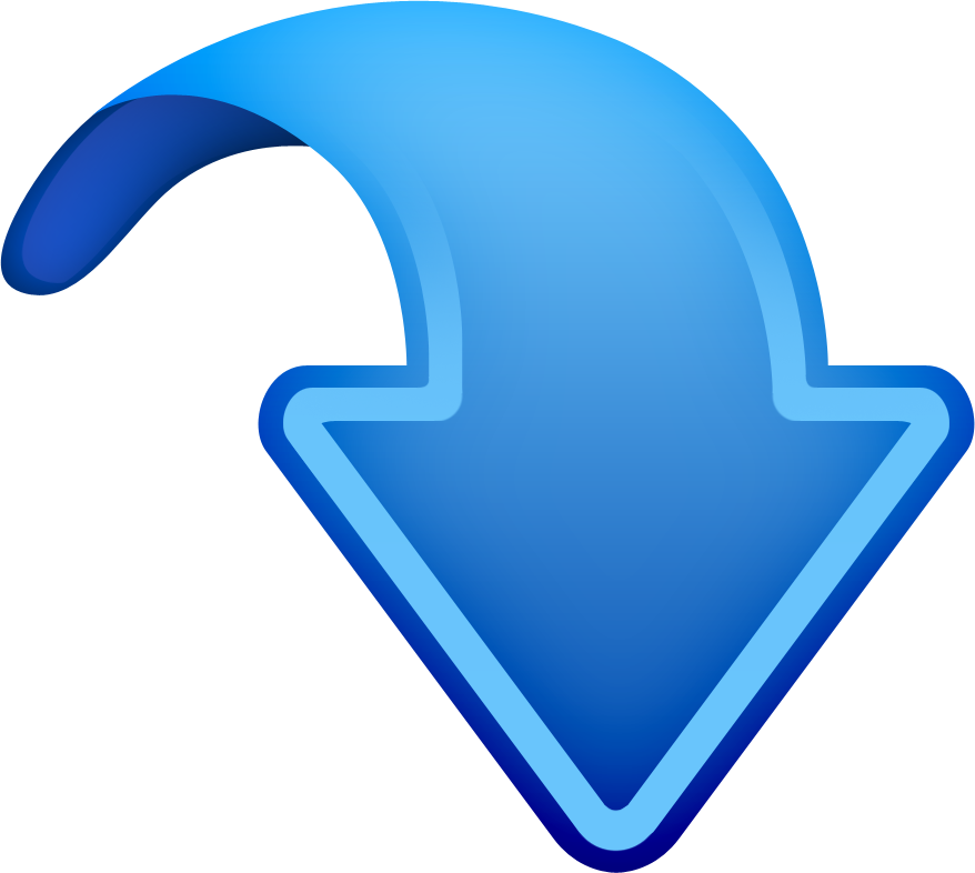 Blue Arrow Pointing Downward PNG