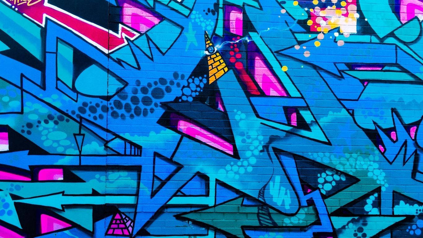 Blue Arrows Graffiti Laptop Wallpaper