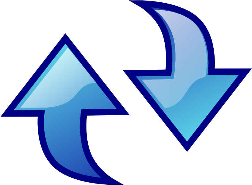 Blue Arrows Opposite Directions Clipart PNG