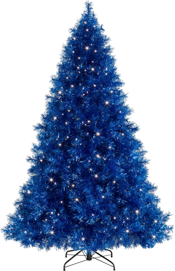 Blue Artificial Christmas Treewith Lights PNG