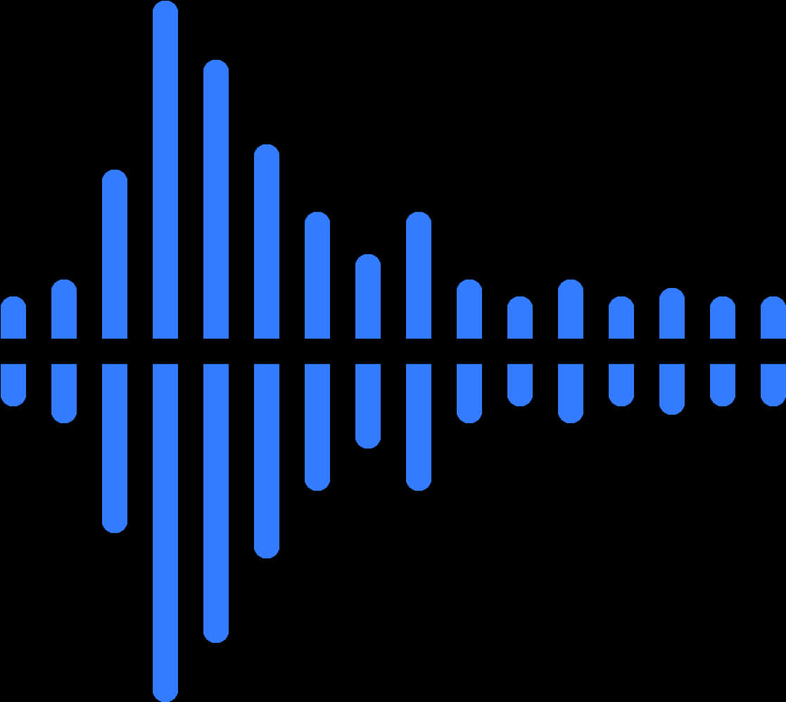Blue Audio Waveform Graphic PNG