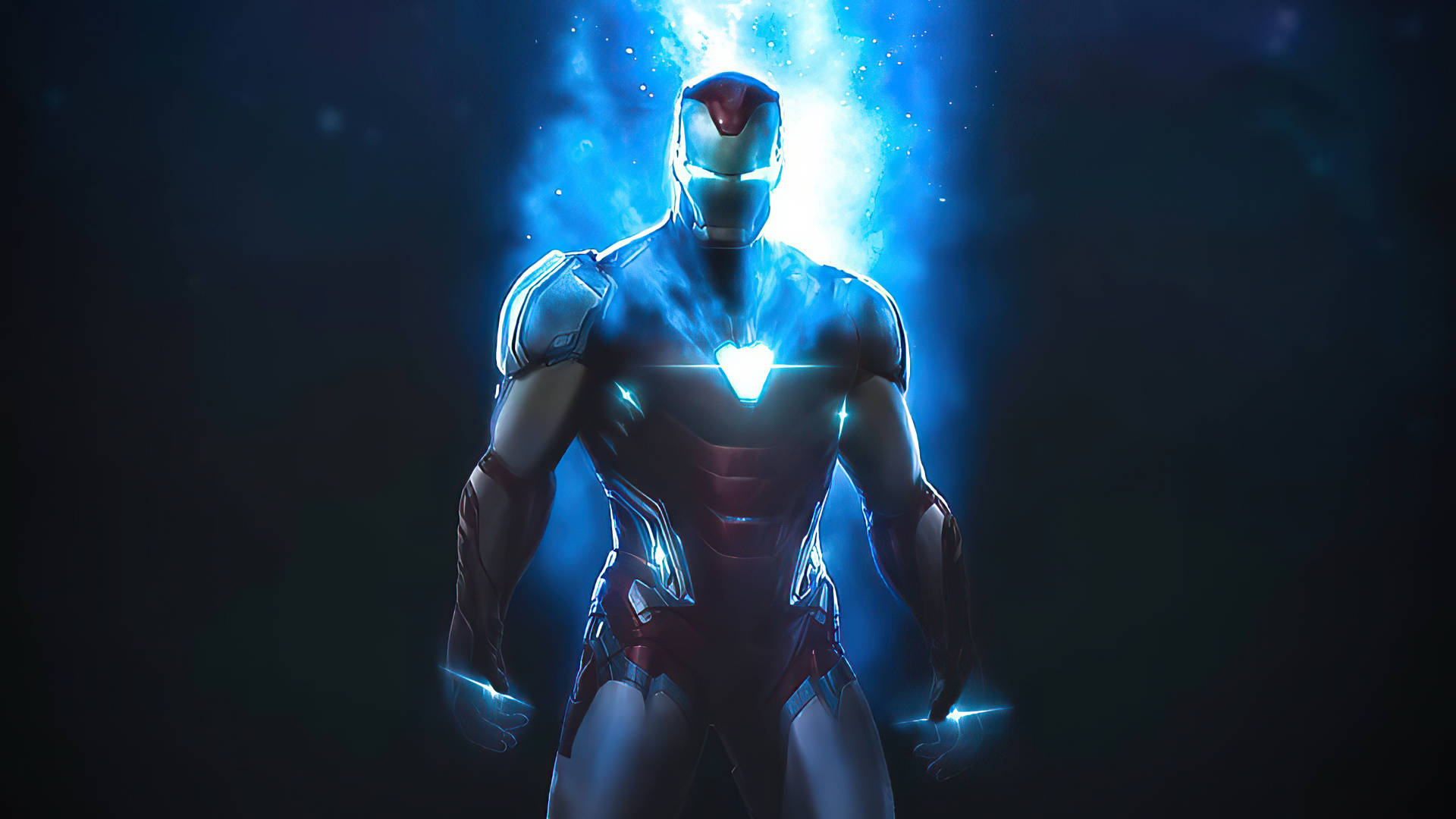 Blåaura Superhjälte Iron Man. Wallpaper