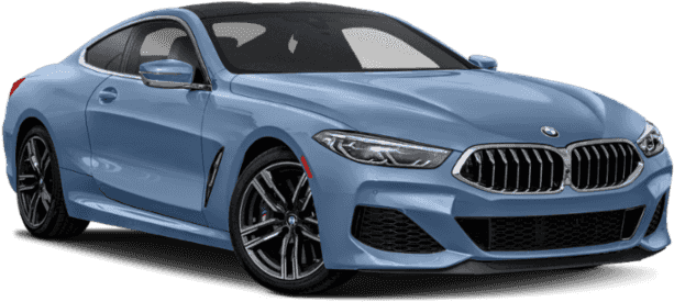 Blue B M W8 Series Coupe Side View PNG