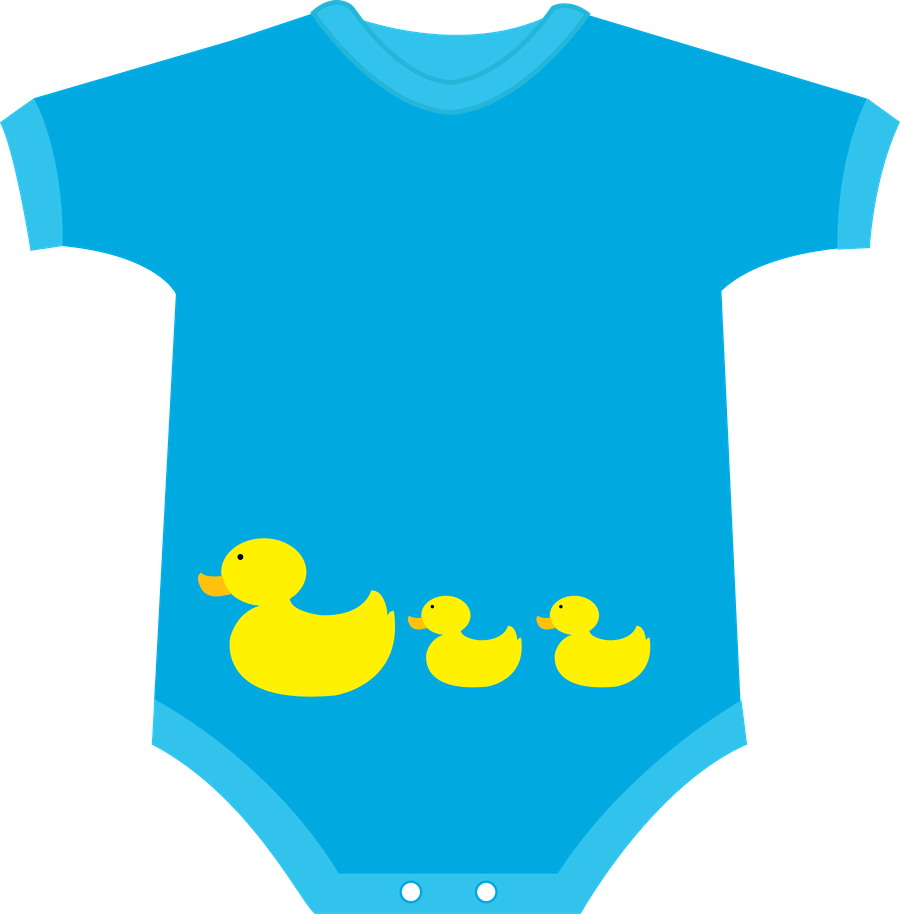 Blue Baby Onesiewith Duck Design PNG