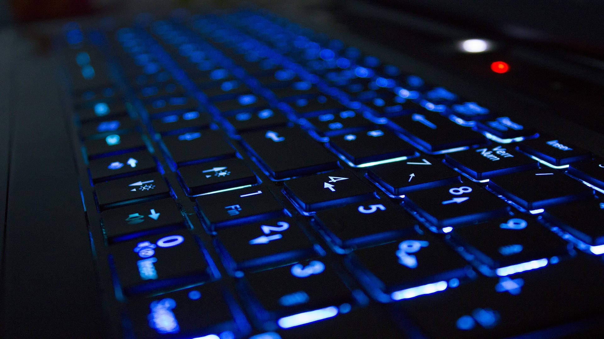 Blue Back Lit Computer Keyboard Picture