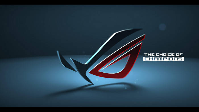 Blue Backdrop With Light Asus Rog Logo Picture