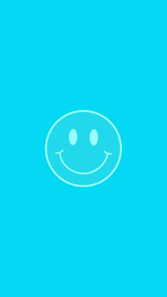 Blue Background Smiley Face Wallpaper