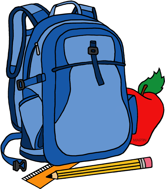 Blue Backpack School Supplies PNG