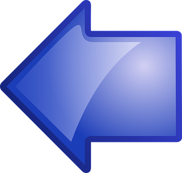Blue Backward Arrow Icon PNG