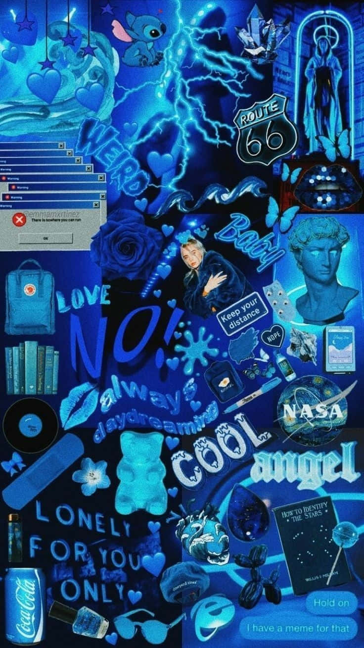 Coolblått Badass Collage Wallpaper