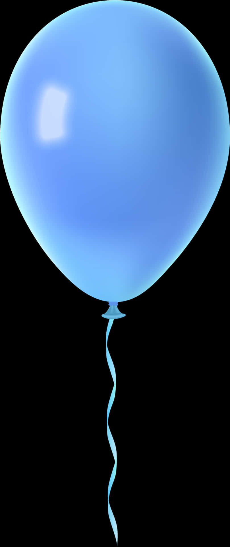 Blue Balloon Black Background PNG