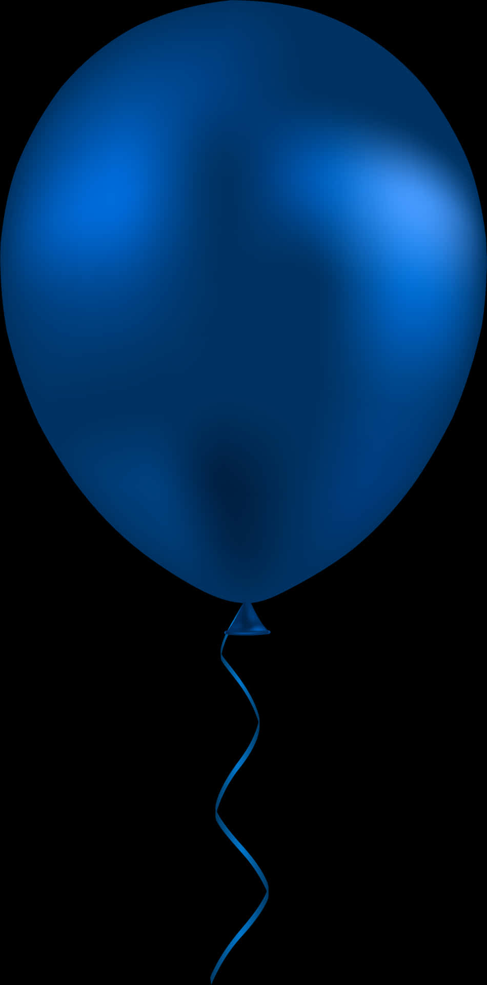Blue Balloonon Black Background PNG