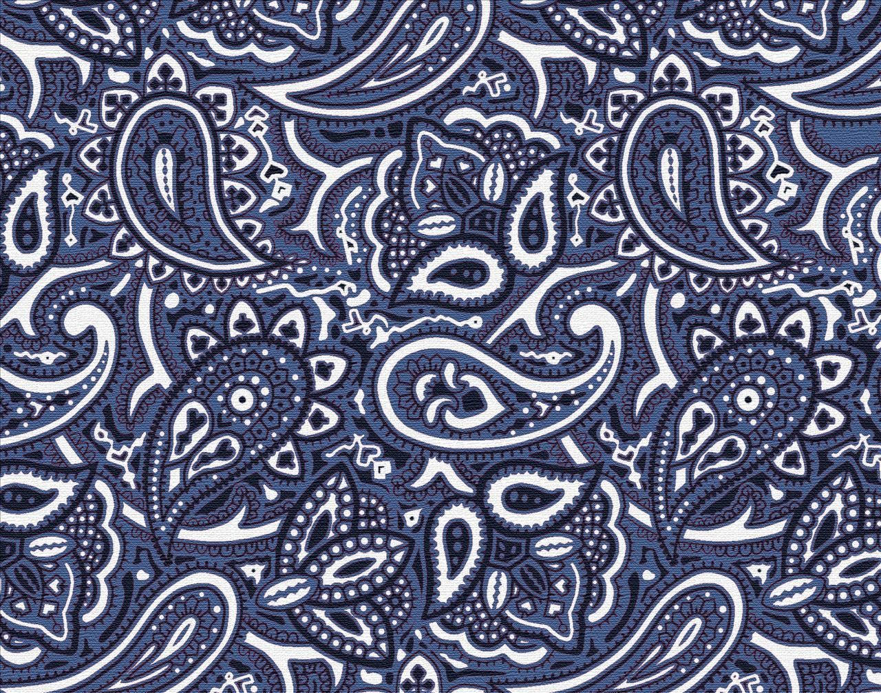 Blue Bandana Classic Paisley Design Wallpaper