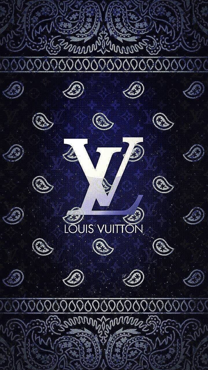 Blue Bandana Louis Vuitton Monogram Wallpaper