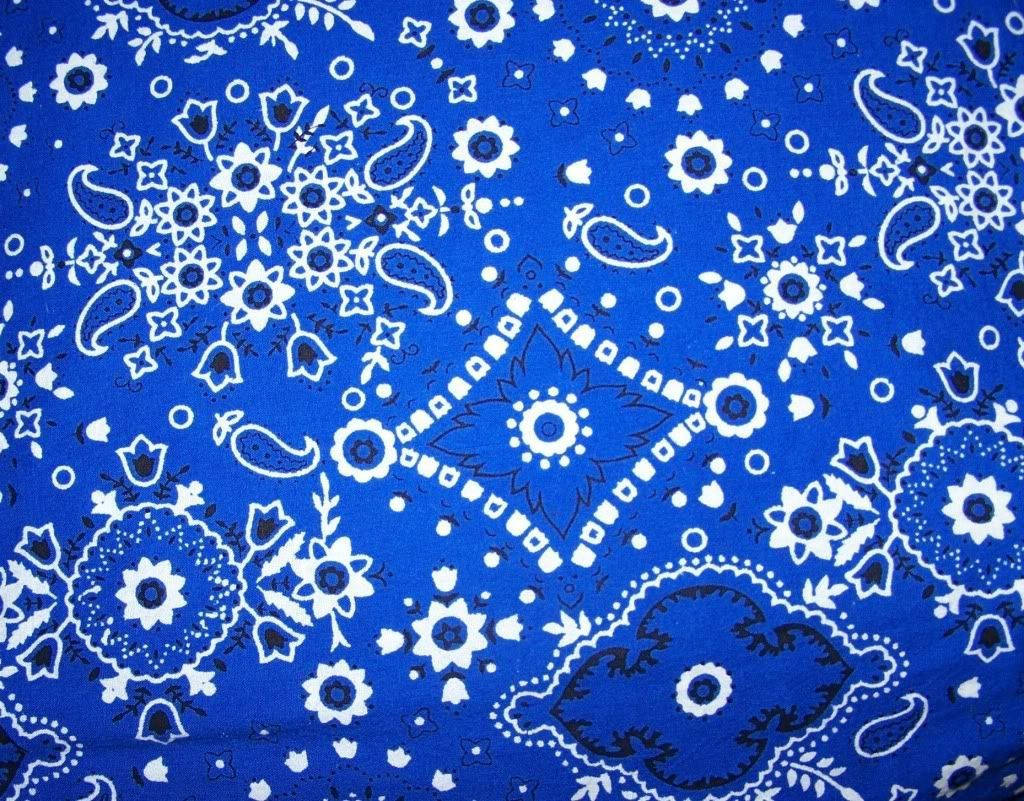 Blue Bandana Paisley Gang Design Wallpaper