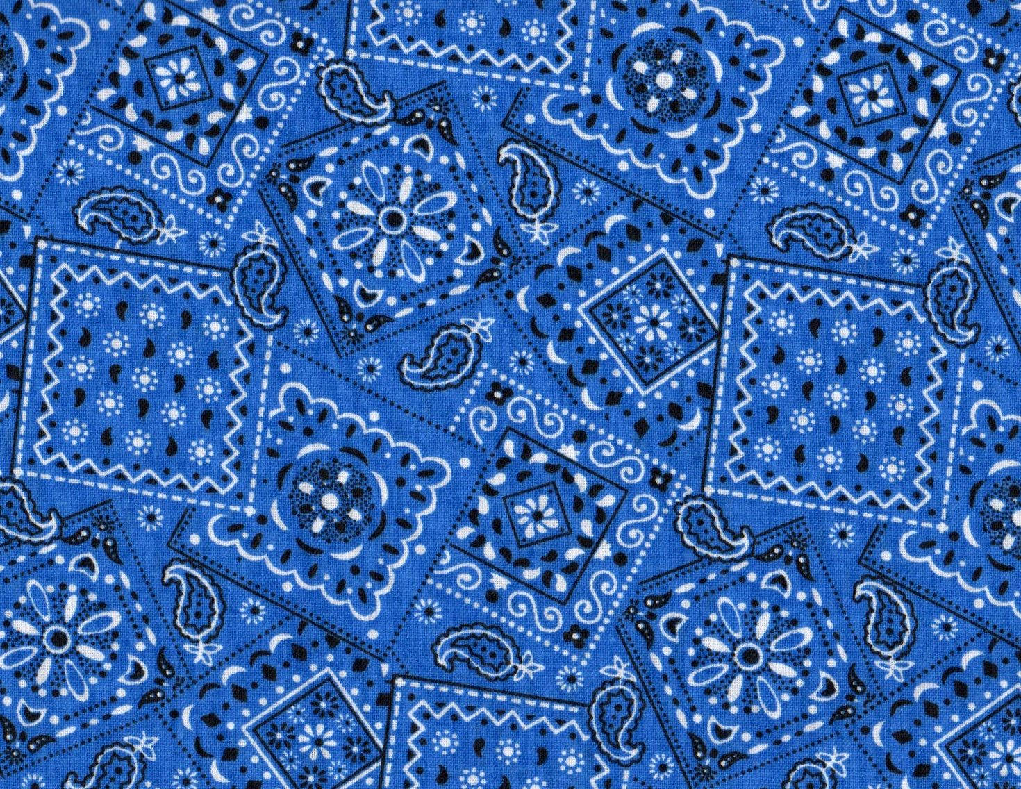 Blue Bandana With Iconic Paisley Pattern Wallpaper