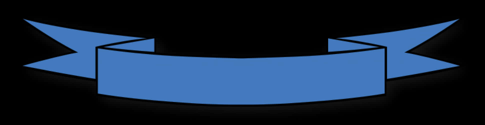 Blue Banner Ribbonon Black Background PNG