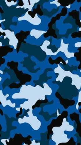 Blåoch Svart Kamouflagemönster Wallpaper