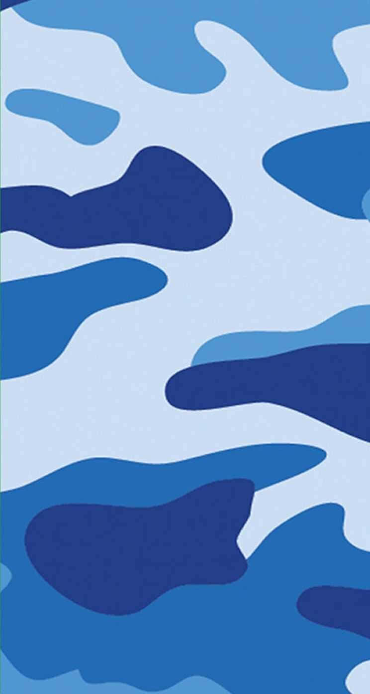 Hålldet Svalt Med Signaturblå Bape Camo-utseende På Dator- Eller Mobilbakgrund. Wallpaper