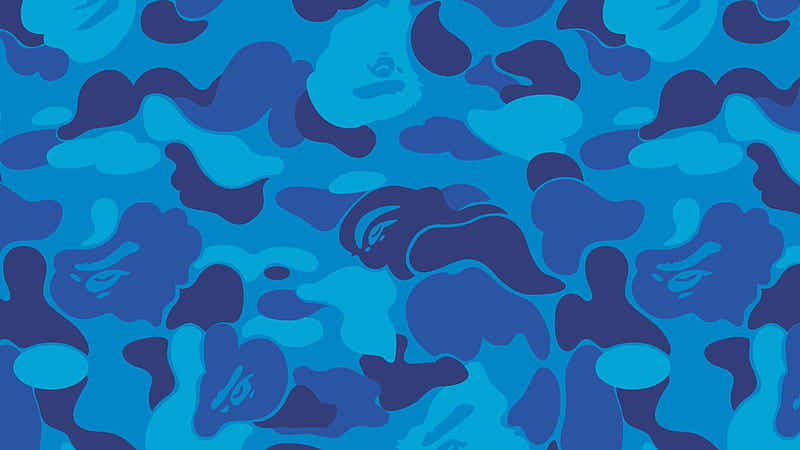 Blue Bape Camo 800 X 450 Wallpaper