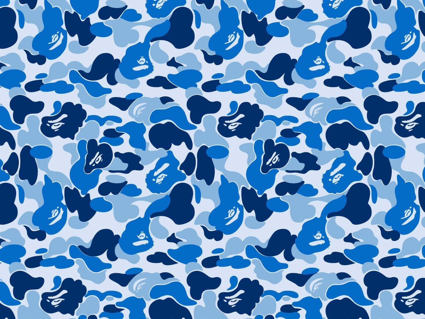 Einblau-weißes Tarnmuster Wallpaper